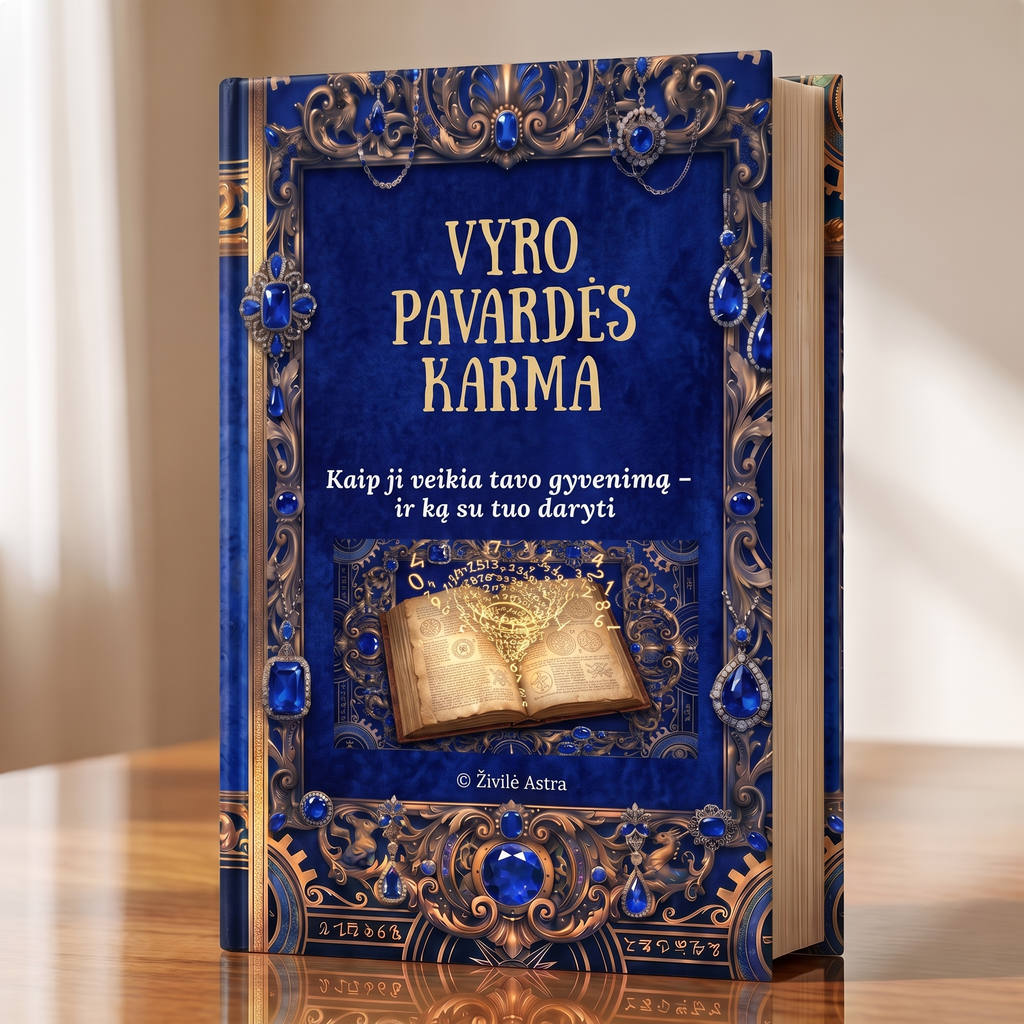VYRO PAVARDĖS KARMA numerologinės knygos viršelis – Živilė Astra