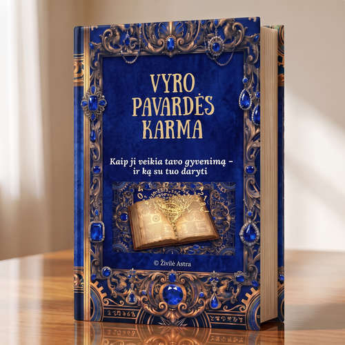 VYRO PAVARDĖS KARMA numerologinės knygos viršelis – Živilė Astra